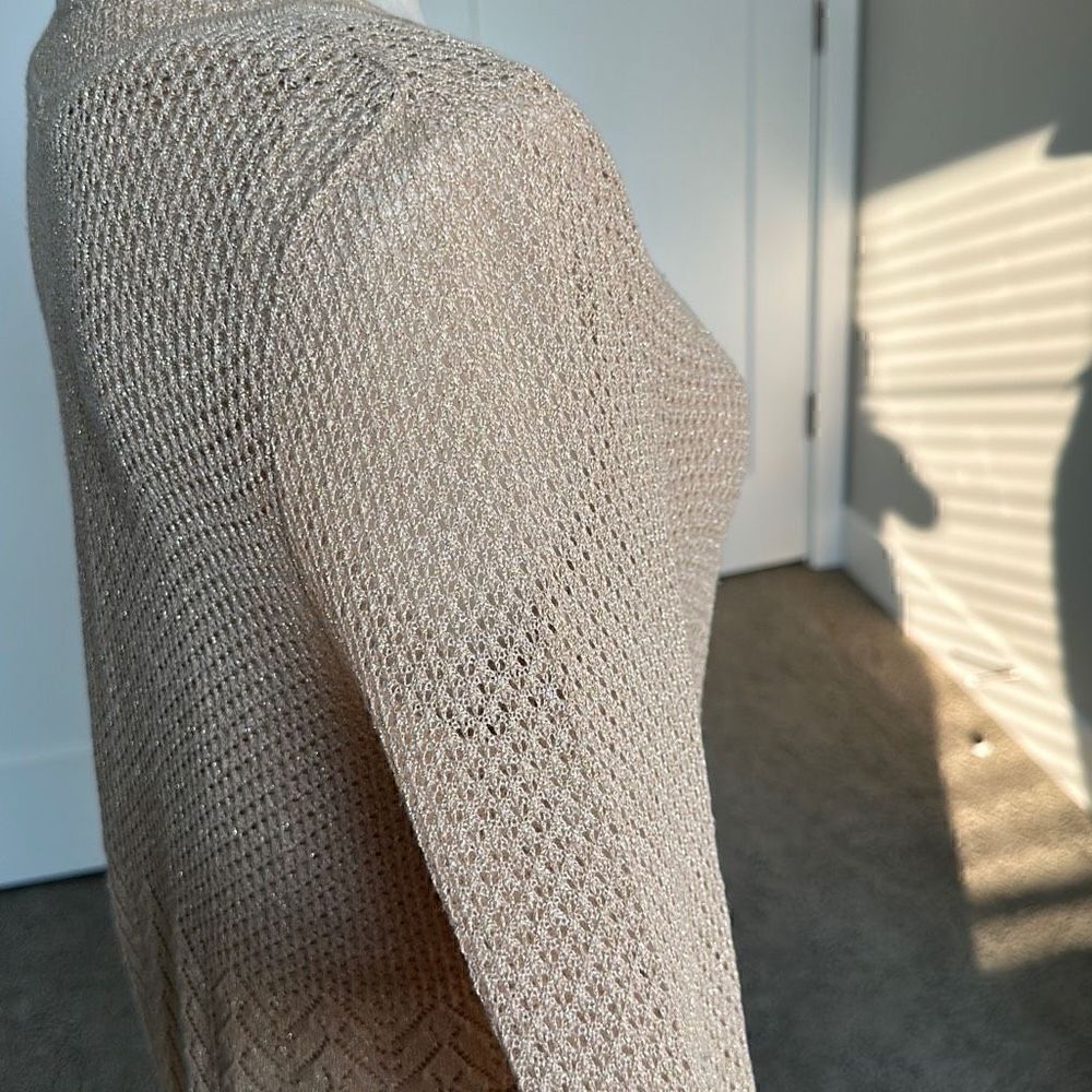 Gold V Neck Knit Sweater - Picture 8 of 8